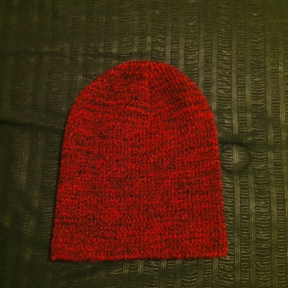 Red and black beanie